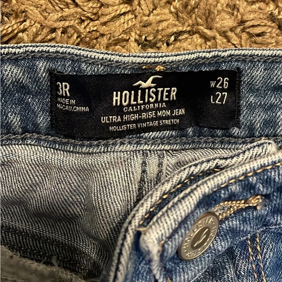 hollister jeans size 3 ultra high rise mom jeqns vintage stretch waist 26 - Picture 2 of 6